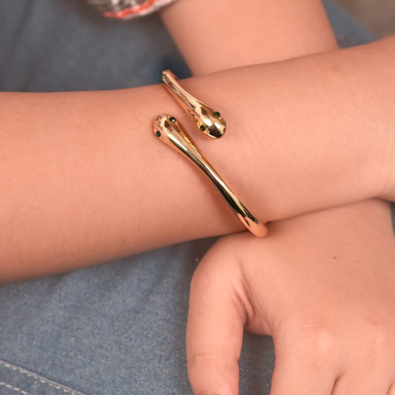 18K Gold Plated Anti-Tarnish Snake Bracelet – Waterproof & Skin-Friendly - Image 2