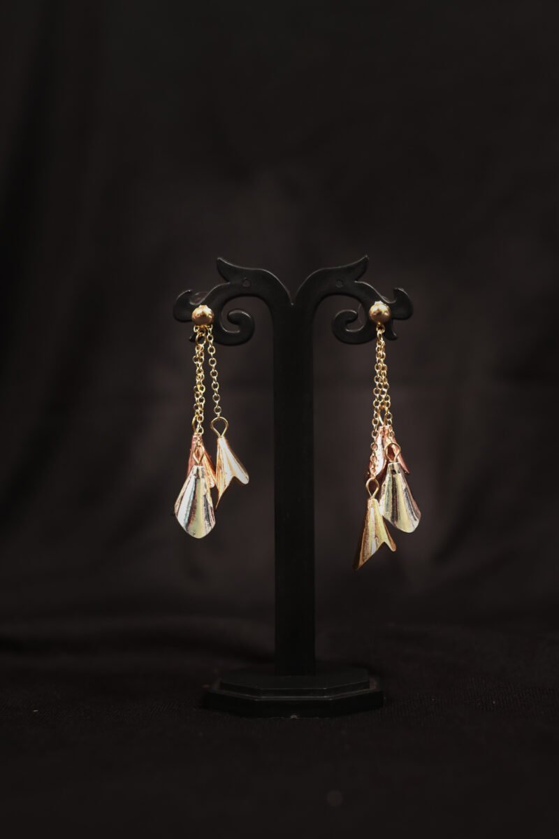 Gold Plated Long Chain Hook Earrings – Elegant Western Design